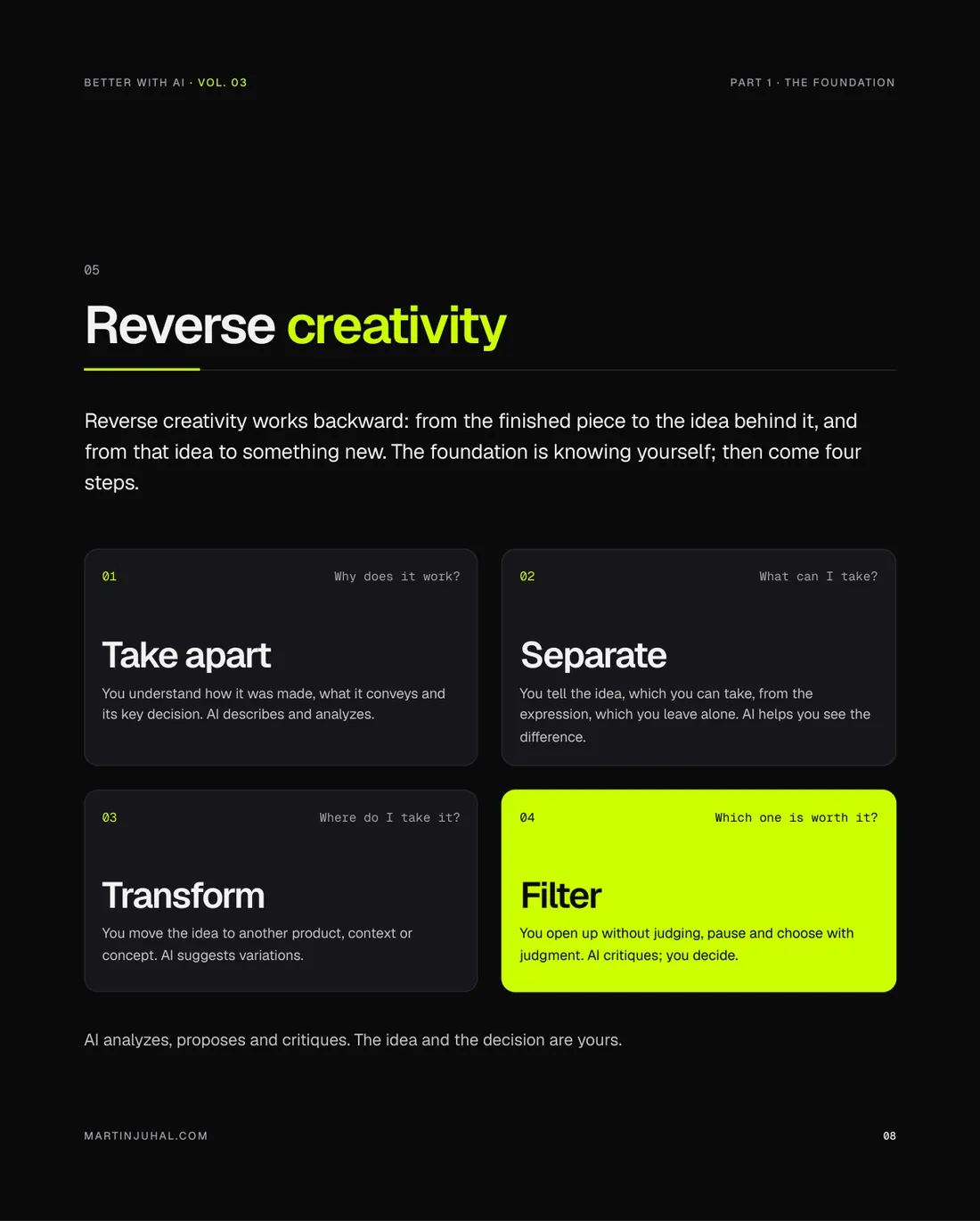 Reverse creativity