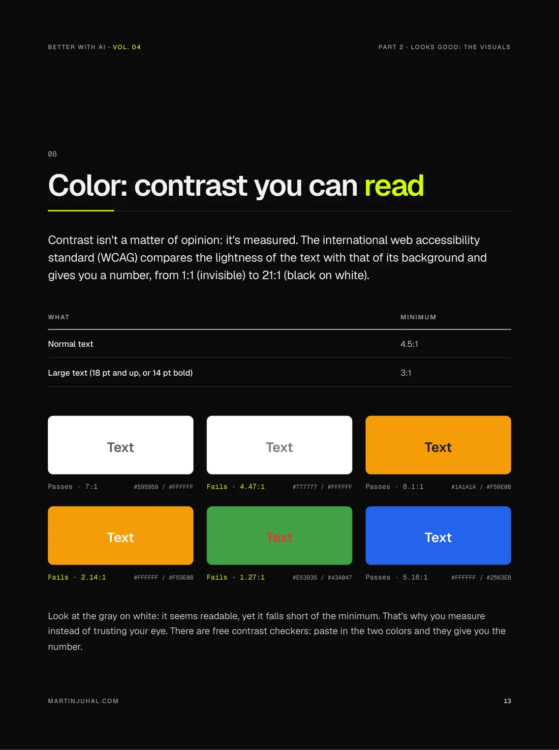 Color: contrast you can read
