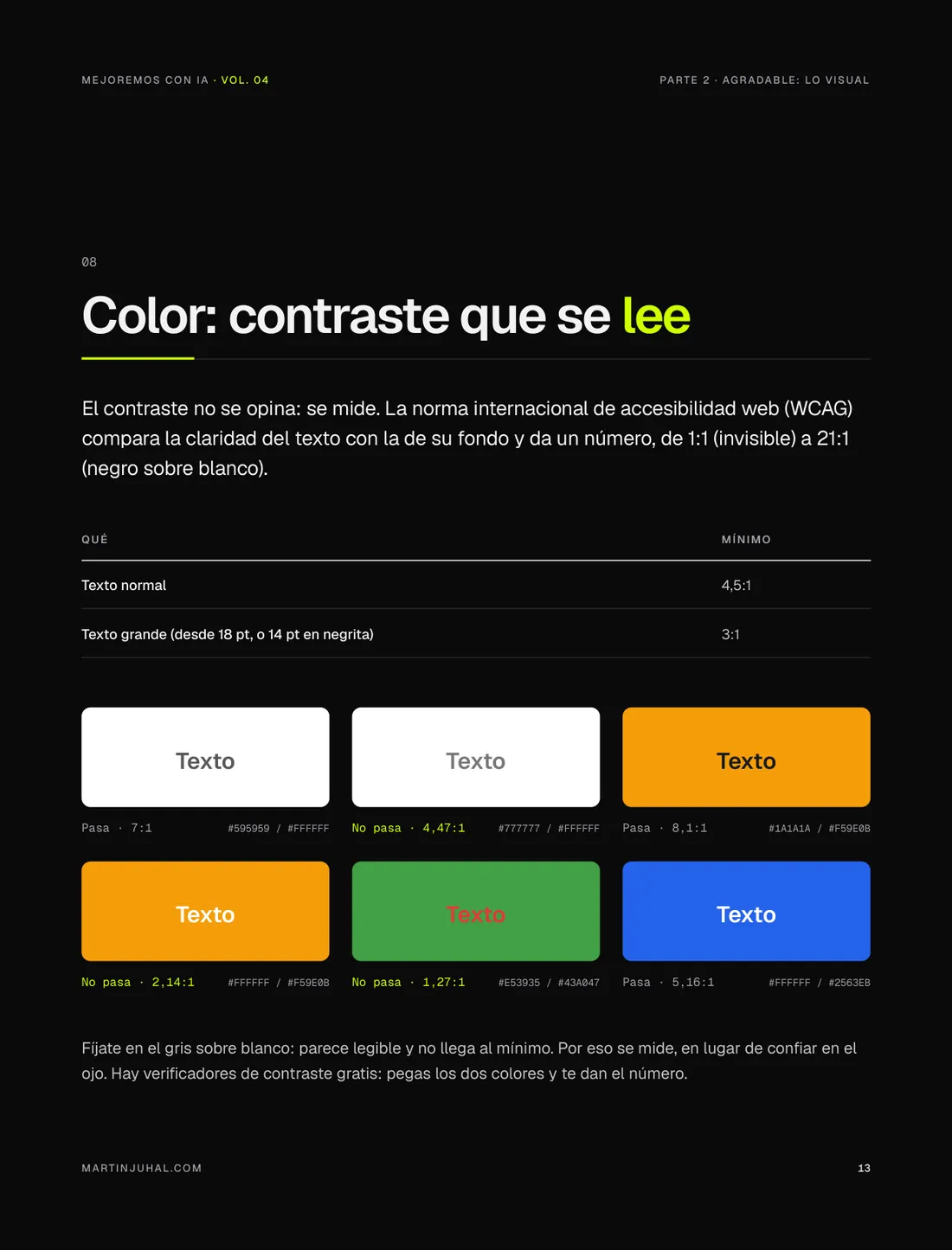 Color: contraste que se lee
