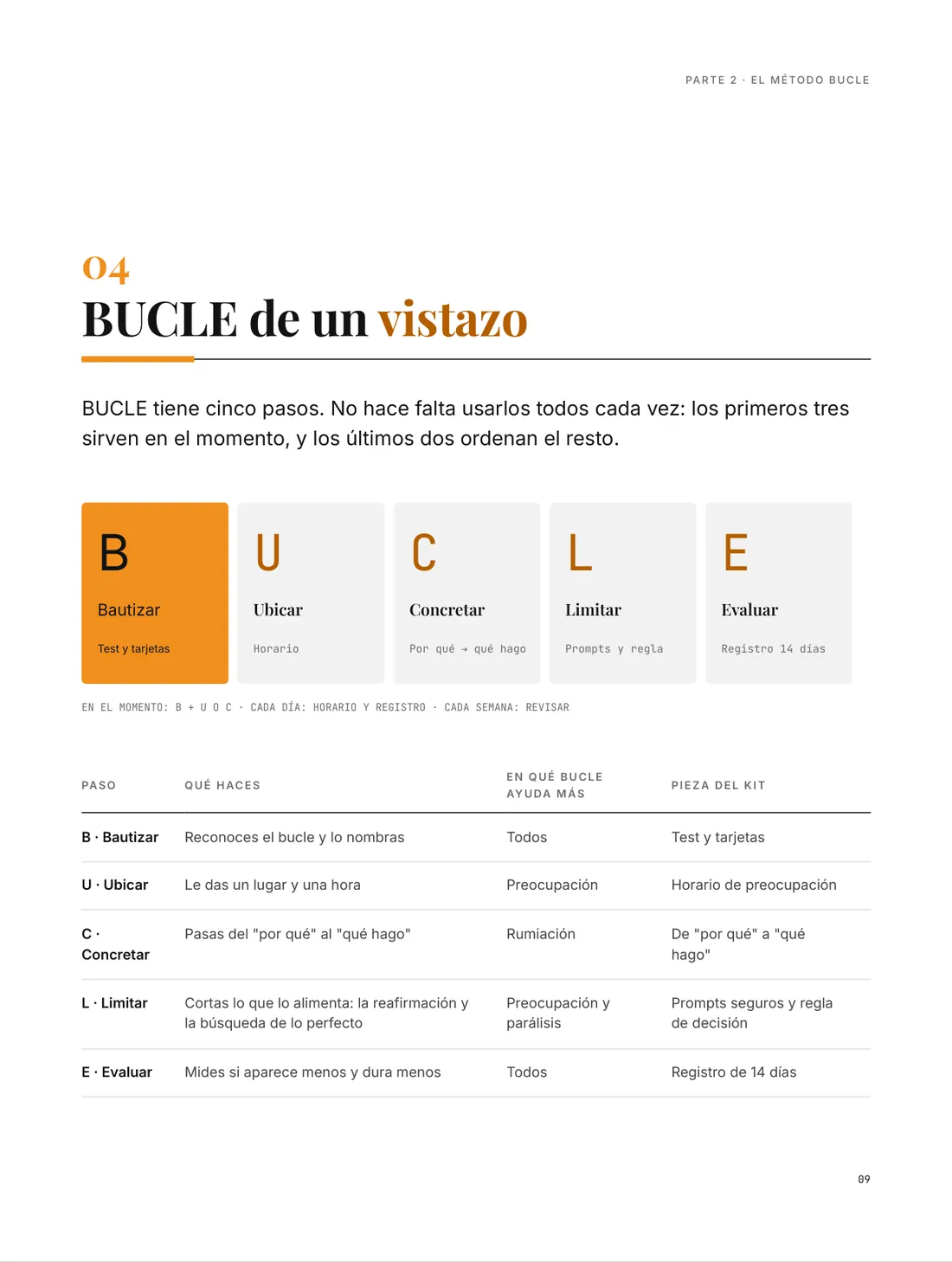 BUCLE de un vistazo