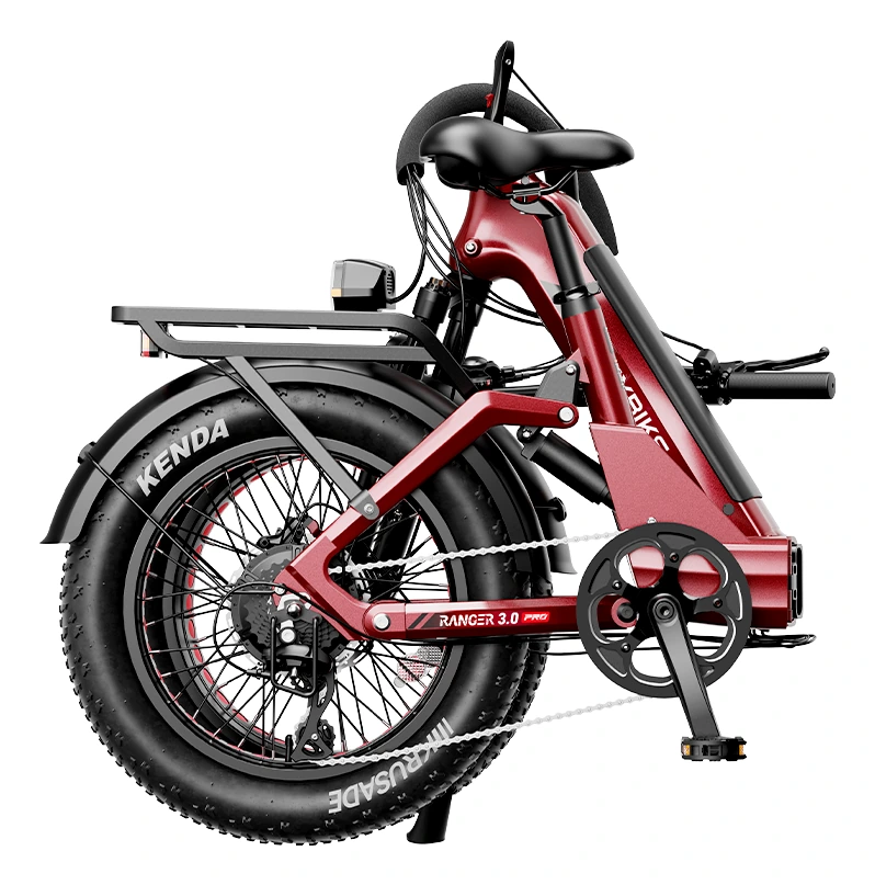 Heybike Ranger 3.0 Pro folded, shown in red