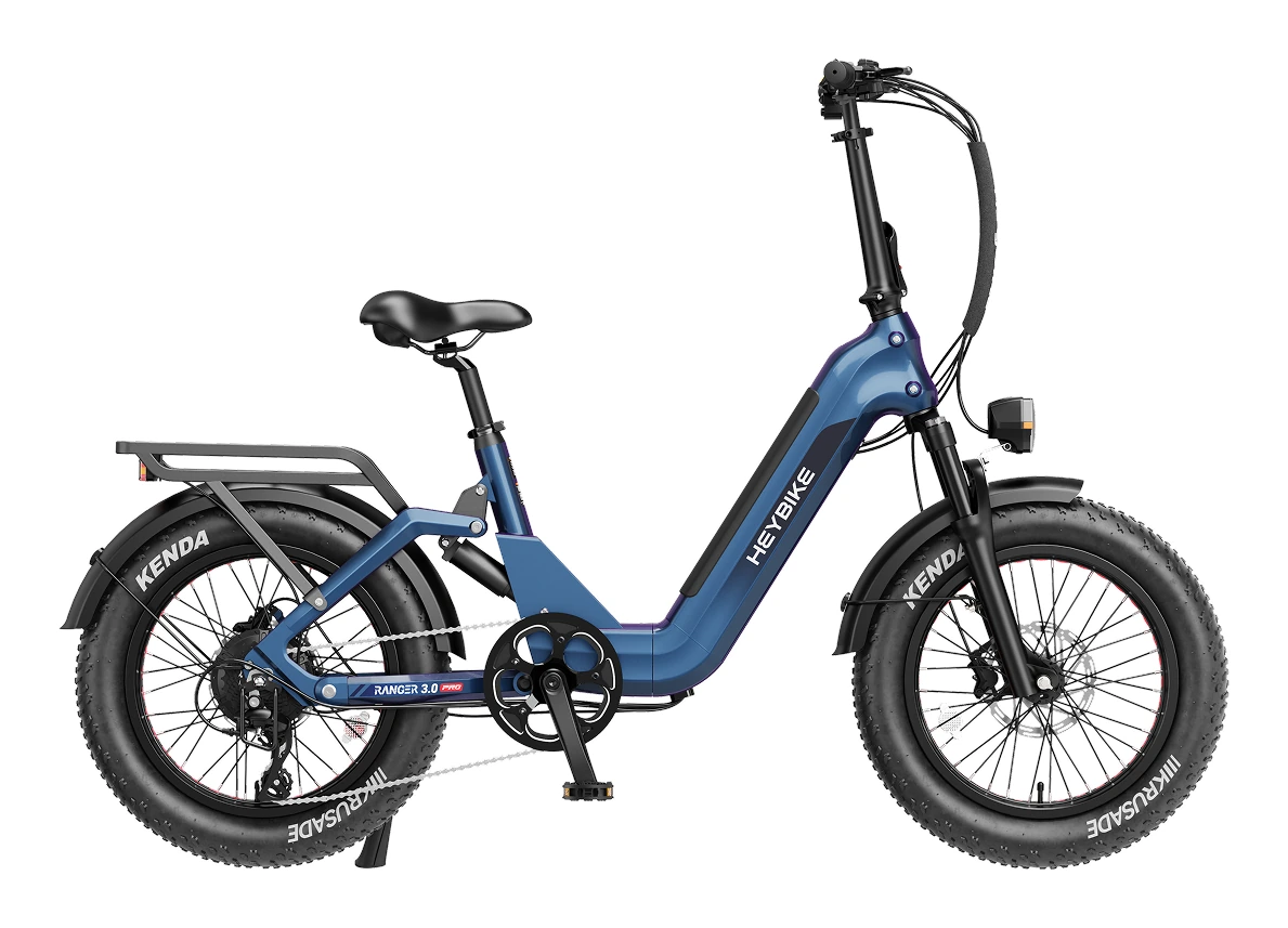 Heybike Ranger 3.0 Pro folding fat tire electric bike in blue